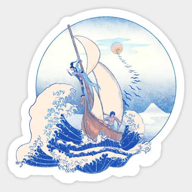 Great Wave Benders Sticker by Ionfox